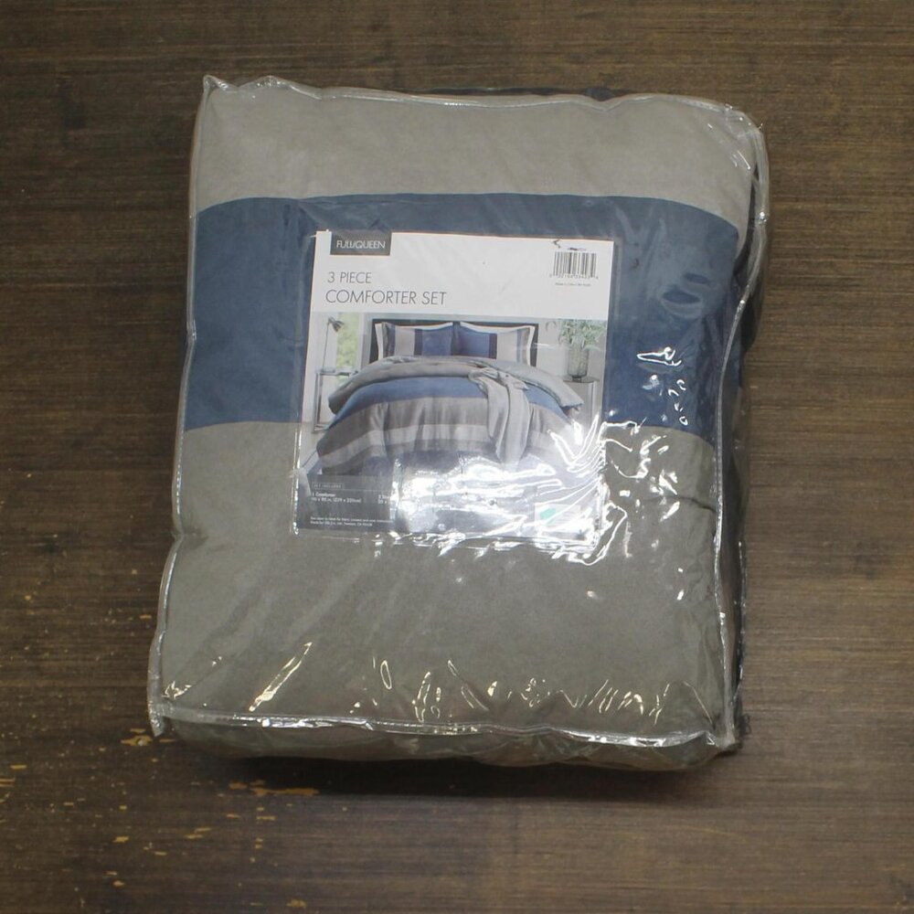 NWT Comfort Spaces 3-Piece Luxe Microsuede Comforter Set Blue Multi Full / Queen - Picture 7 of 8